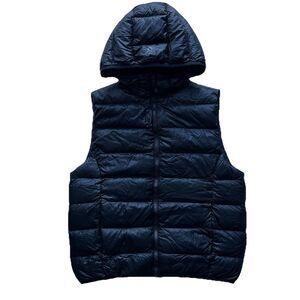 Aritzia The Little Puff TnAction Black Down Puffer Vest Hooded Warm Sz Small Lux